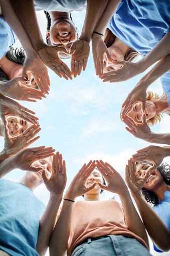 Multiracial group of diverse people